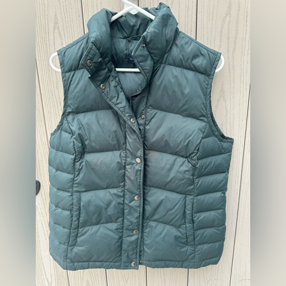 Lands' End Dark Green Puffer Vest